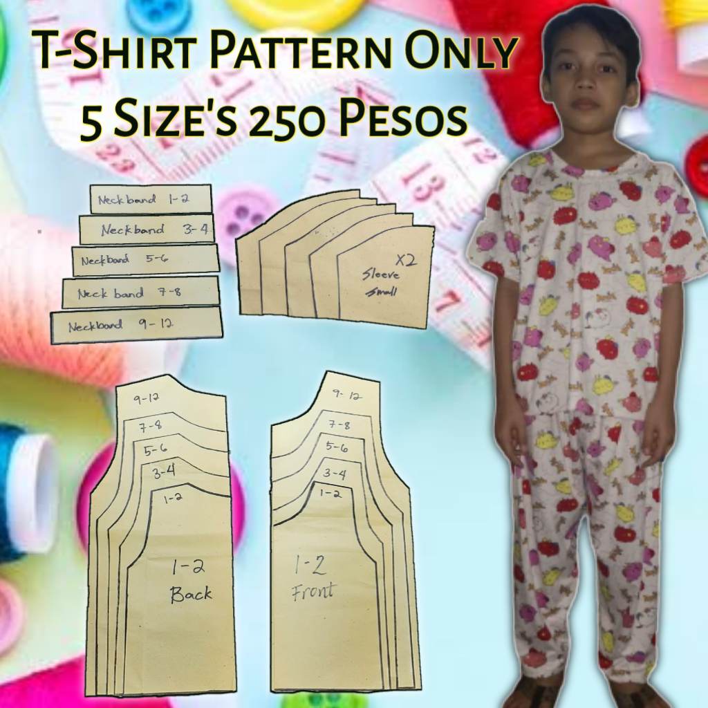 Tshirt Kids Pattern Only UNISEX 5 Sizes na mura lang 250 Pesos Only ...