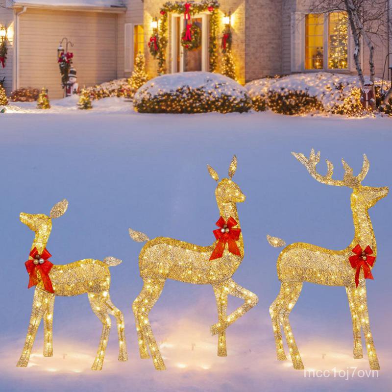 COD Beautiful Reindeer Family Lighted 2D Deer Christmas Decor With Led ...