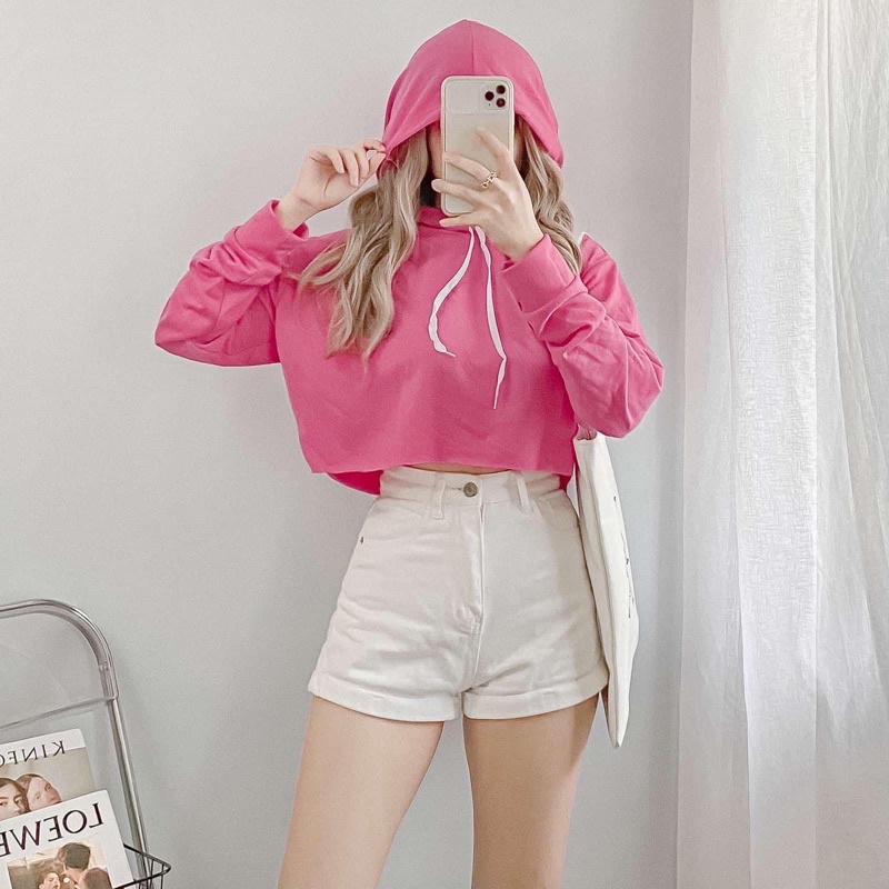 Crop top cheap hoodie shopee