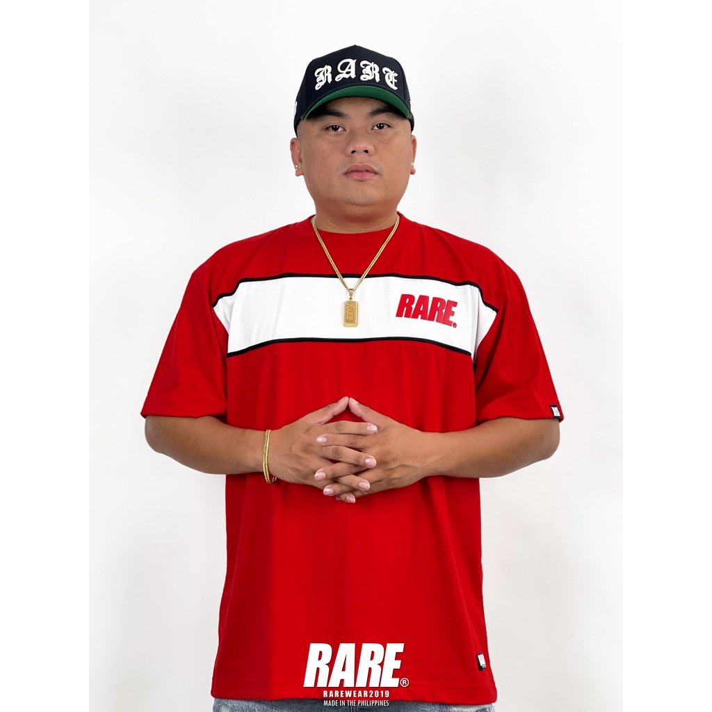 RARE OG LOGO COMBI PIPED SHIRT RED/WHITE | Shopee Philippines