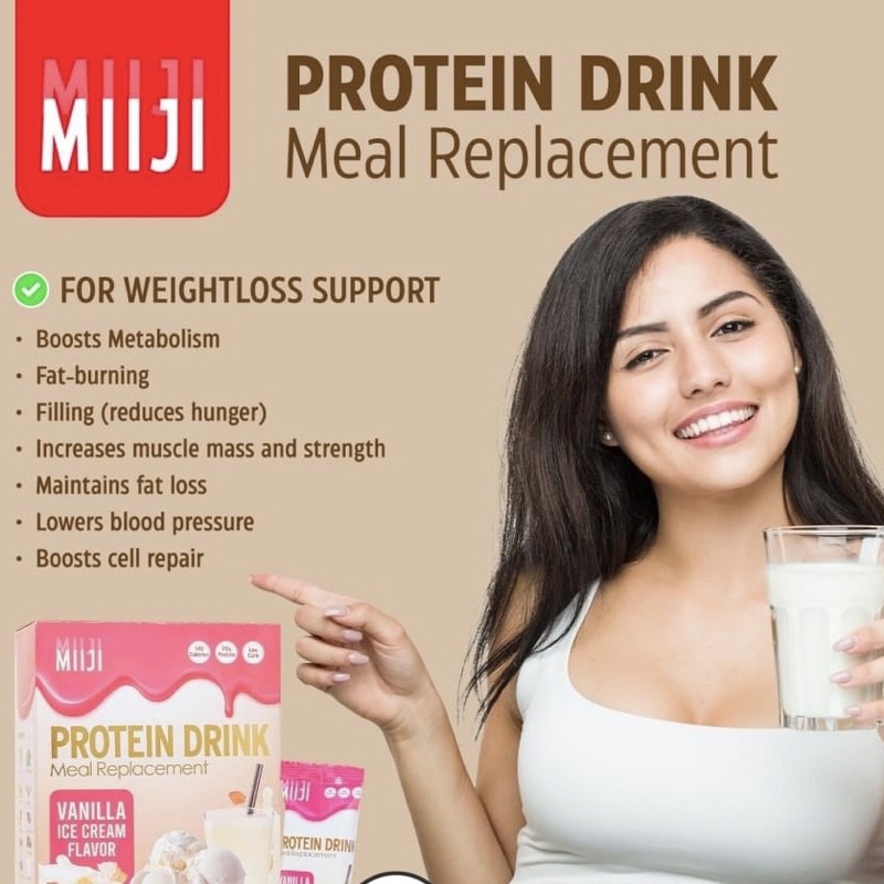 Miiji Vanilla Ice Cream Flavor Protein Drink Meal Replacement [1 Sachet