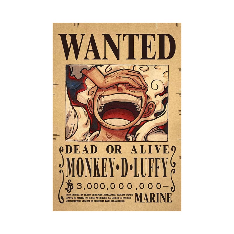 【COD&Local】A3 One Piece Wanted Poster Anime Sticker Manga Sticker ...