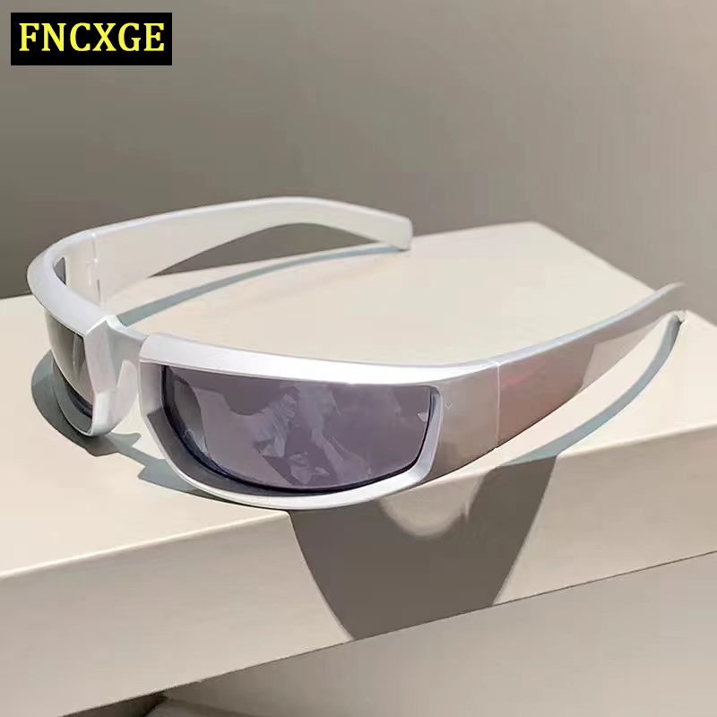 Fncxge Steampunk Y2k Sunglasses Sport Men Women Mirror Sun Glasses Punk Shades Eyewear Unisex 