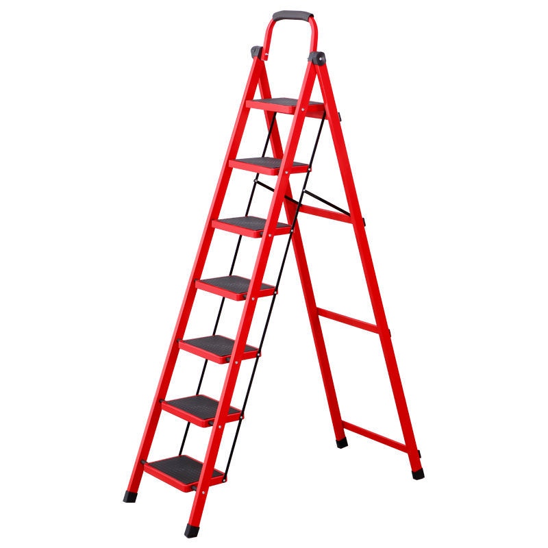 Ladder Household Collapsible MultiFunctional Climbing Ladder plus Heighten Trestle Ladder