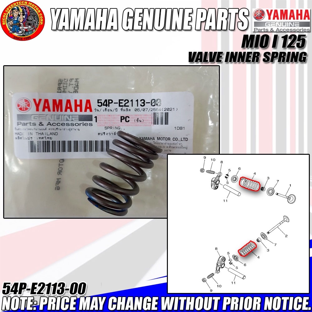 MIO I 125 VALVE INNER SPRING (YGP) (GENUINE 54PE211300) Shopee