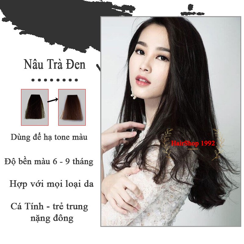 Kenzii Black Tea Brown Hair Color Up From Black Background (With Dye Support) Hai ANH SALON