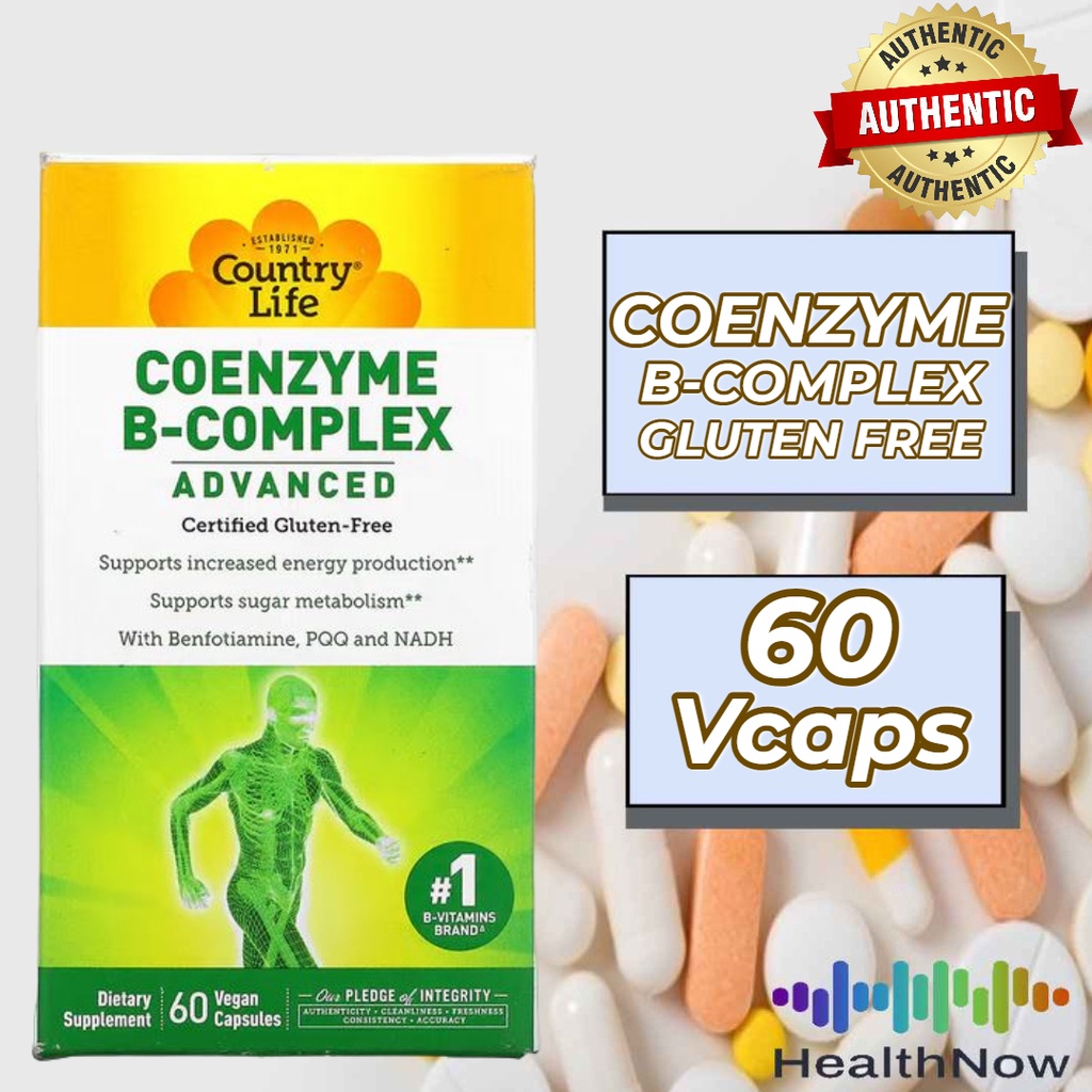 Country Life, Coenzyme B-Complex, Advanced, 60 Vegan Capsules | Shopee ...