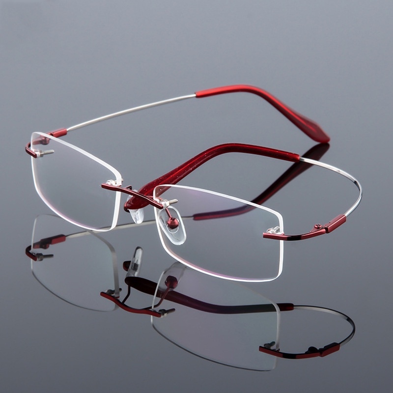 Fashion Optical Glasses Frame Non Prescription Myopia Rimless Frame ...