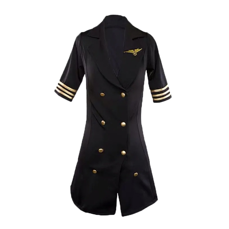 Womens Siamese Skirt Stewardess Uniform Flight Attendant Seductive Set ...