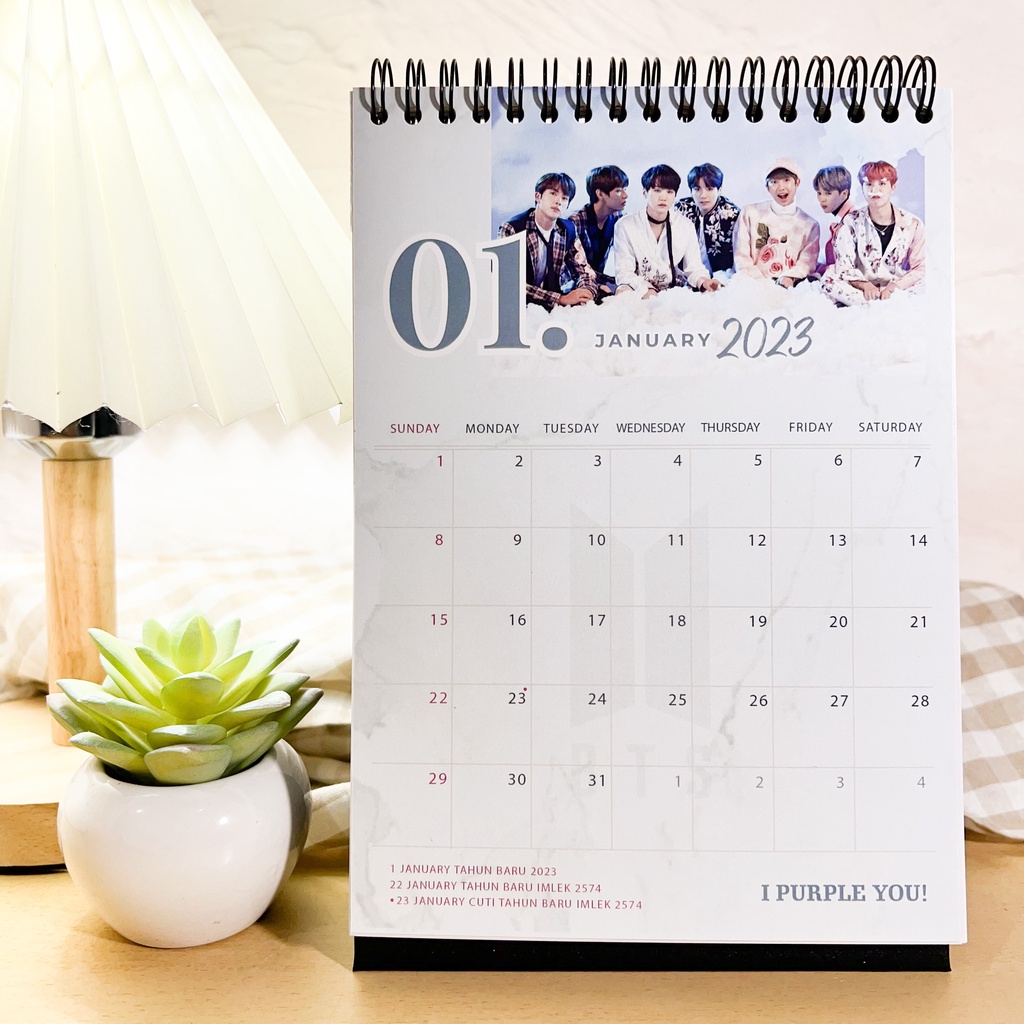 Bts Kpop Premium Aesthetic Desk Calendar 2024 2025 Shopee Philippines