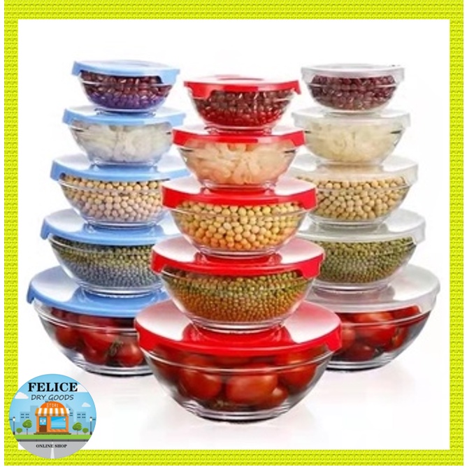 Tupperware Food Storage 5IN1 Glass Bowl Set Glass Tupperware Storing
