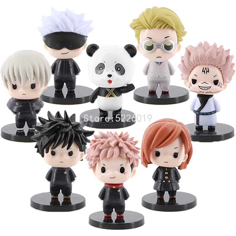 8pcs Jujutsu Kaisen Anime Figure Itadori Yuji Fushiguro Megumi Action ...