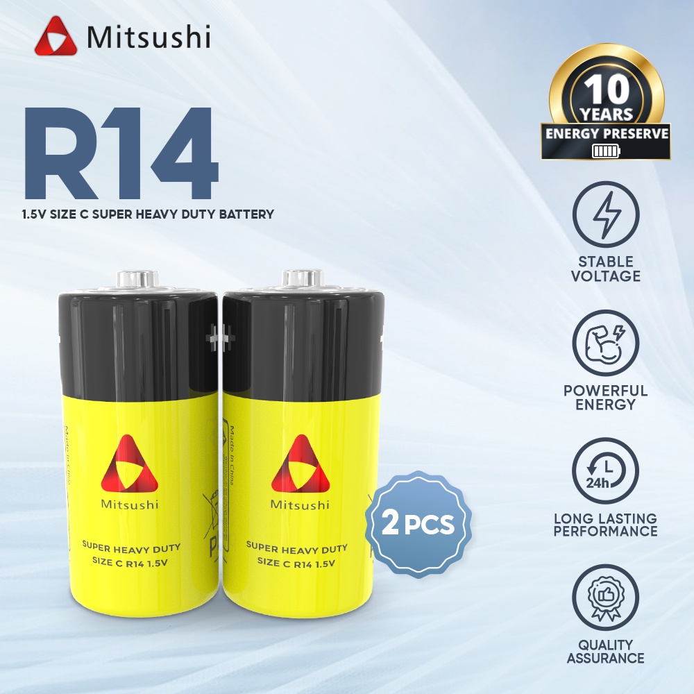 Mitsushi R14 1.5V 2pcs. C Super Heavy Duty Battery Shopee Philippines