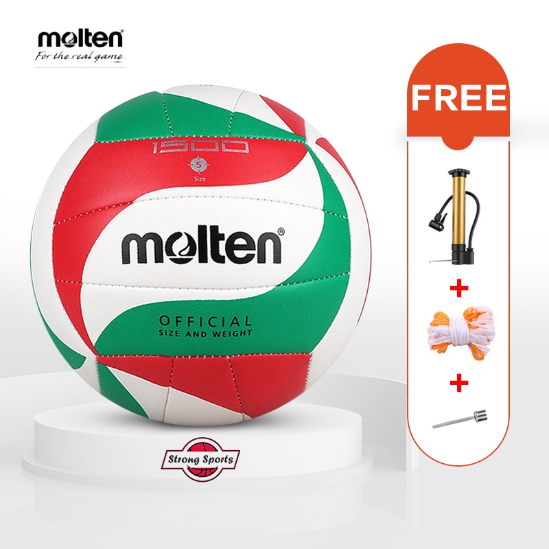 Molten V5M1500 Tricolor Volleyball Size 5 with 18 Panels and PU Leather ...