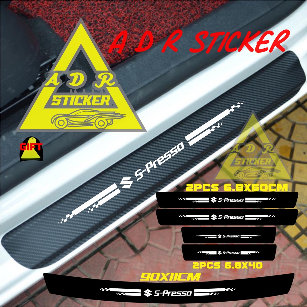 5pcs sticker sill plate Carbon 3d Car spresso sticker Carbon 3d Car