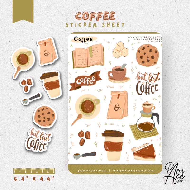 Paperace | Coffee themed stickers, journaling | TS008 | stickers ...