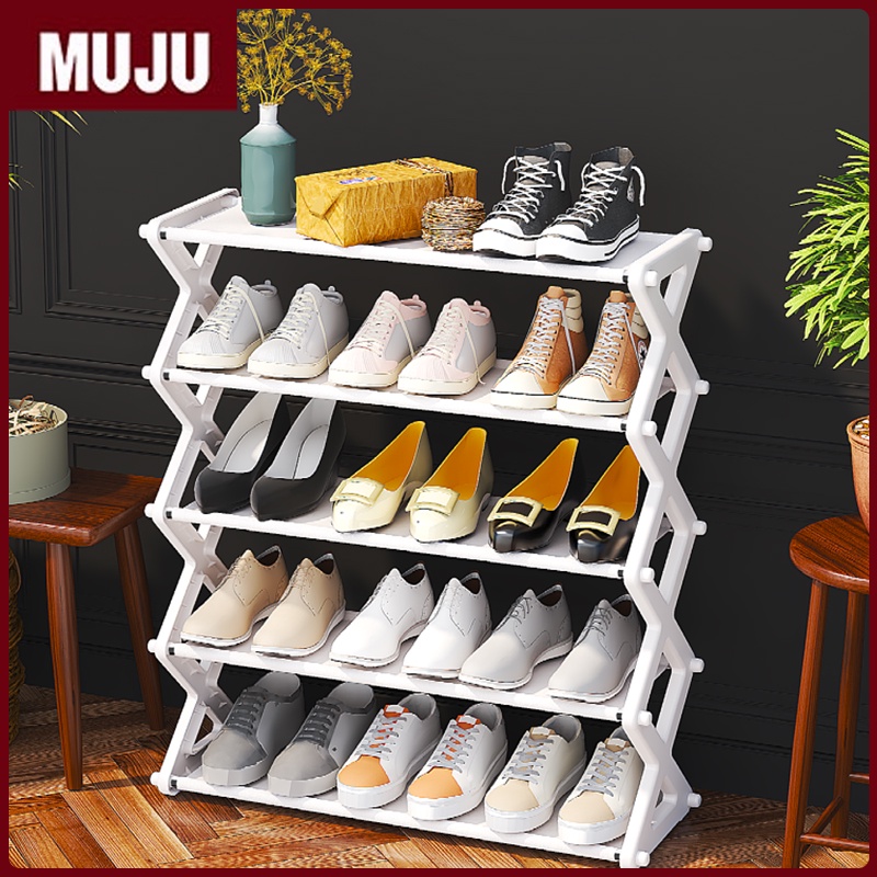 Folding simple shoe rack foldable shoe partition shelf space