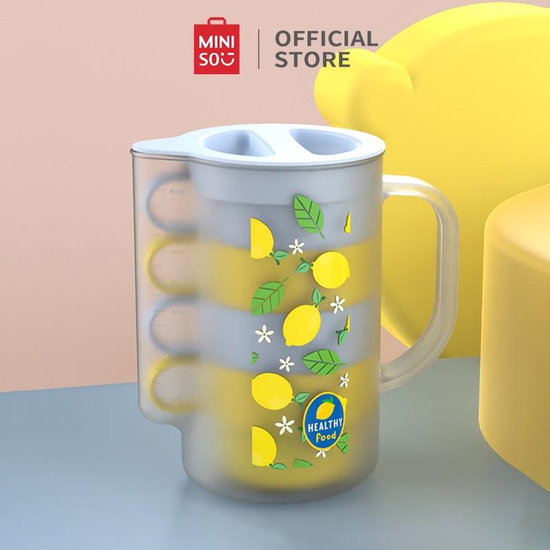 Miniso Pitcher Set 5 in 1 Plastic Pitcher 1L+4 Cups Teapot Pitcher