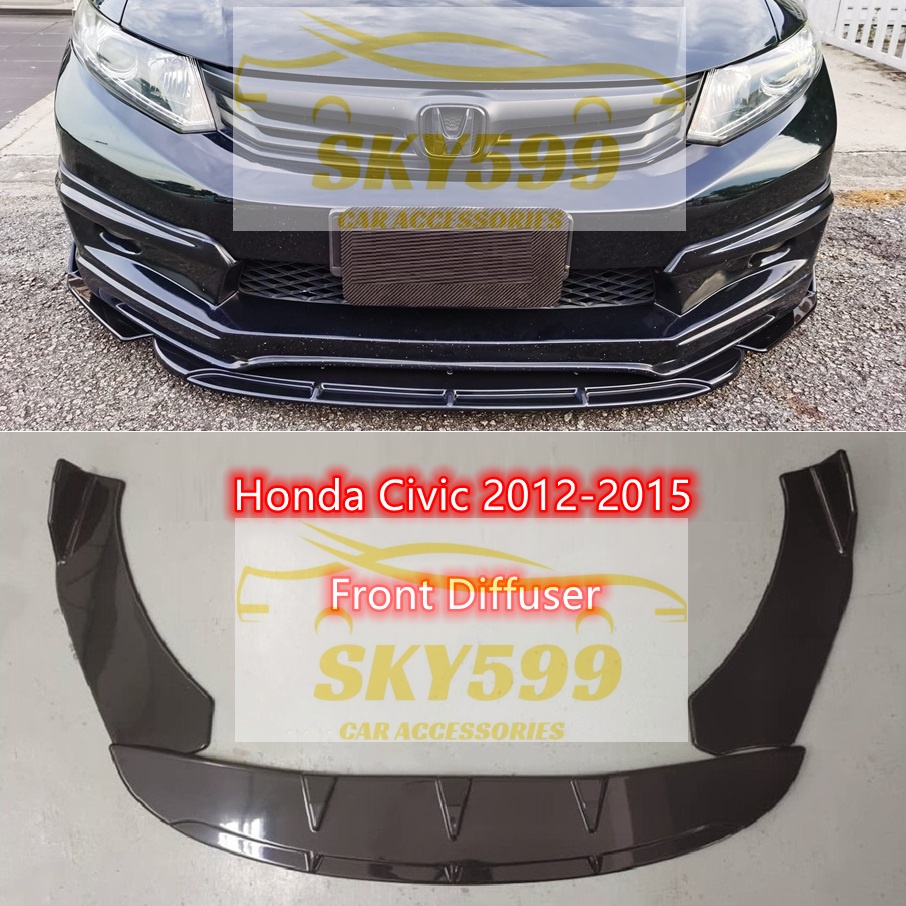 Honda Civic 20122015 Front Bumper Diffuser Lip Wrap Angle Splitters