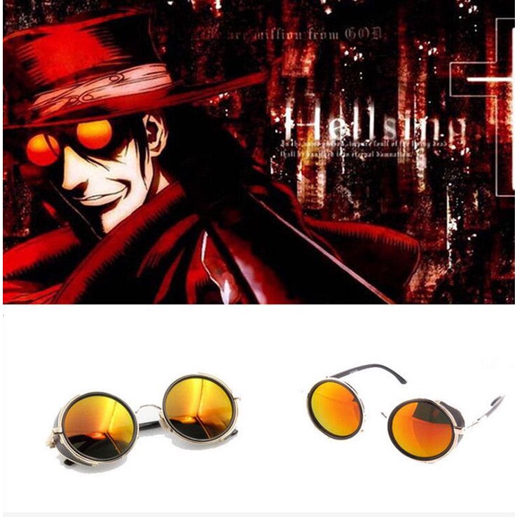 ☸HELLSING Alucard hell song glasses sunglasses Akat orange red cosplay ...