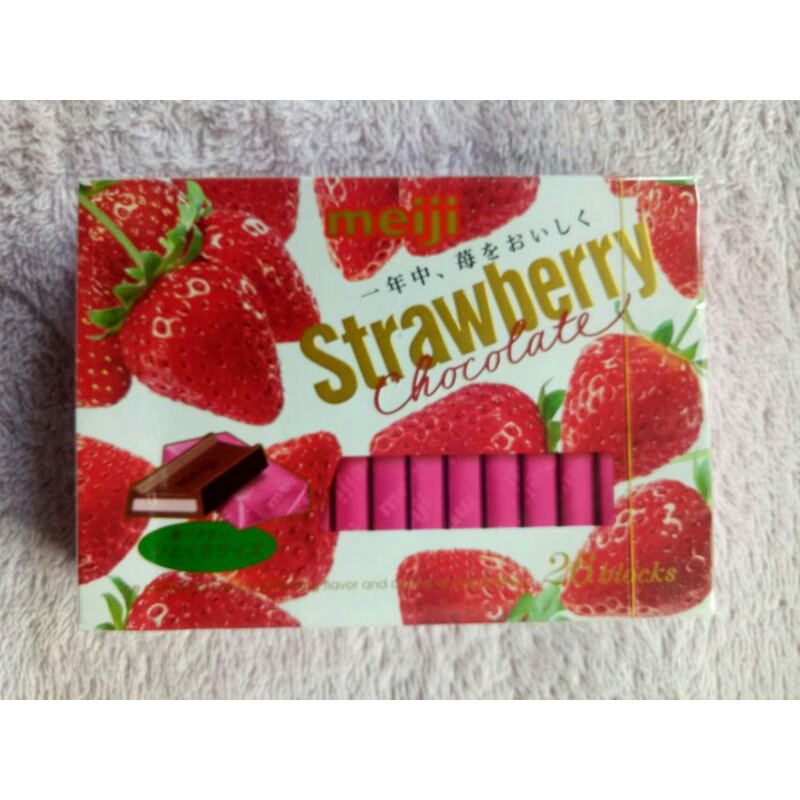 meiji strawberry 26 Blocks japan chocolate expiration august 2023