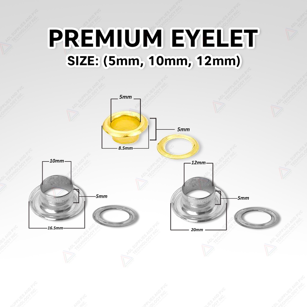 PREMIUM GROMMET EYELET TARPAULIN EYELET 5MM 10MM 12MM 1,000PCS/PACK