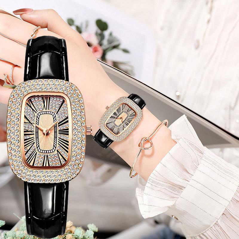 Women's Small Square Watch Broken Diamond Business Quartz Watch ...
