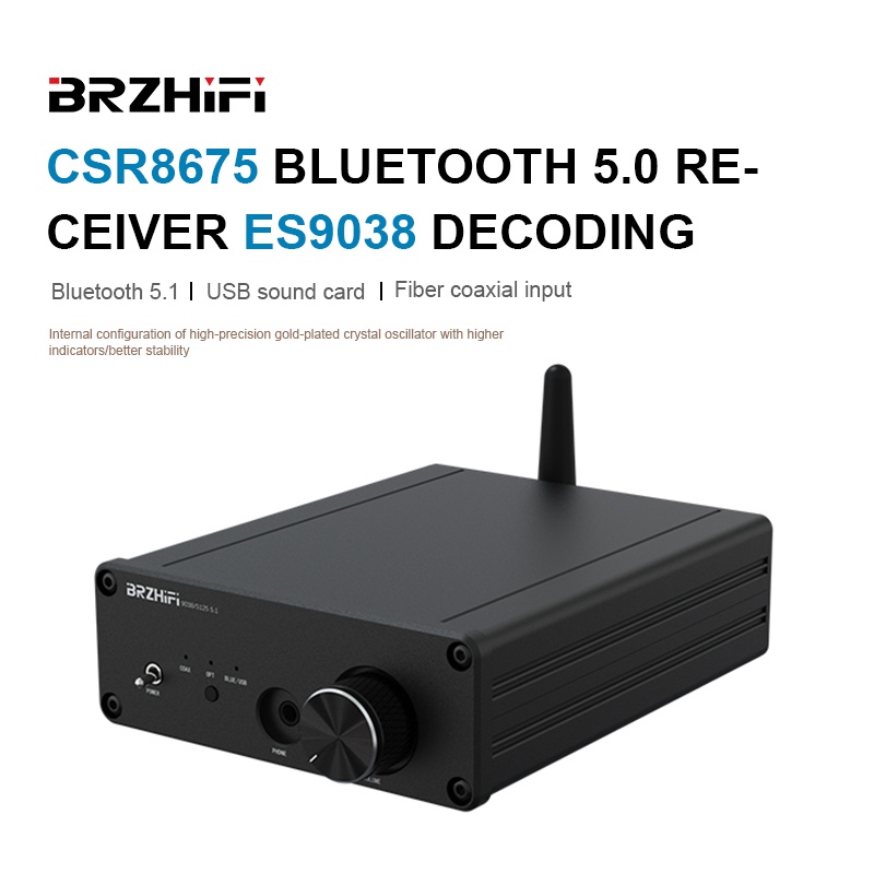 BRZHIFI Audio CSR8675 QCC5125 DAC Bluetooth 5.1 Receiver ES9038 ...