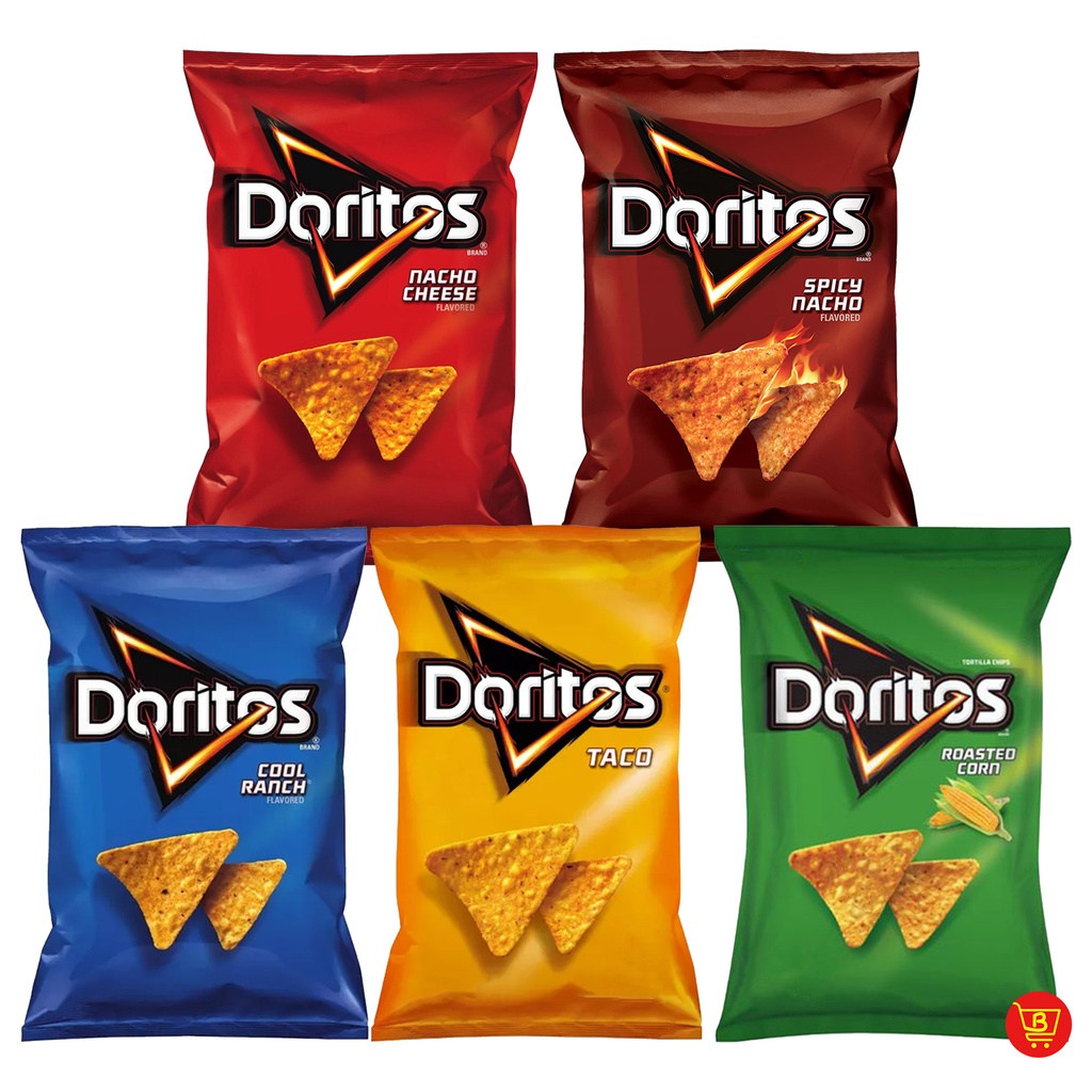 Doritos Cool Ranch, Taco, Roasted Corn, Nacho Cheese, Spicy Nacho Chips ...