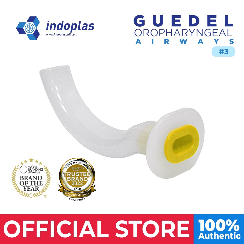 Indoplas Guedel Oraphargyngeal Airways #3 Yellow - 90mm | Shopee ...