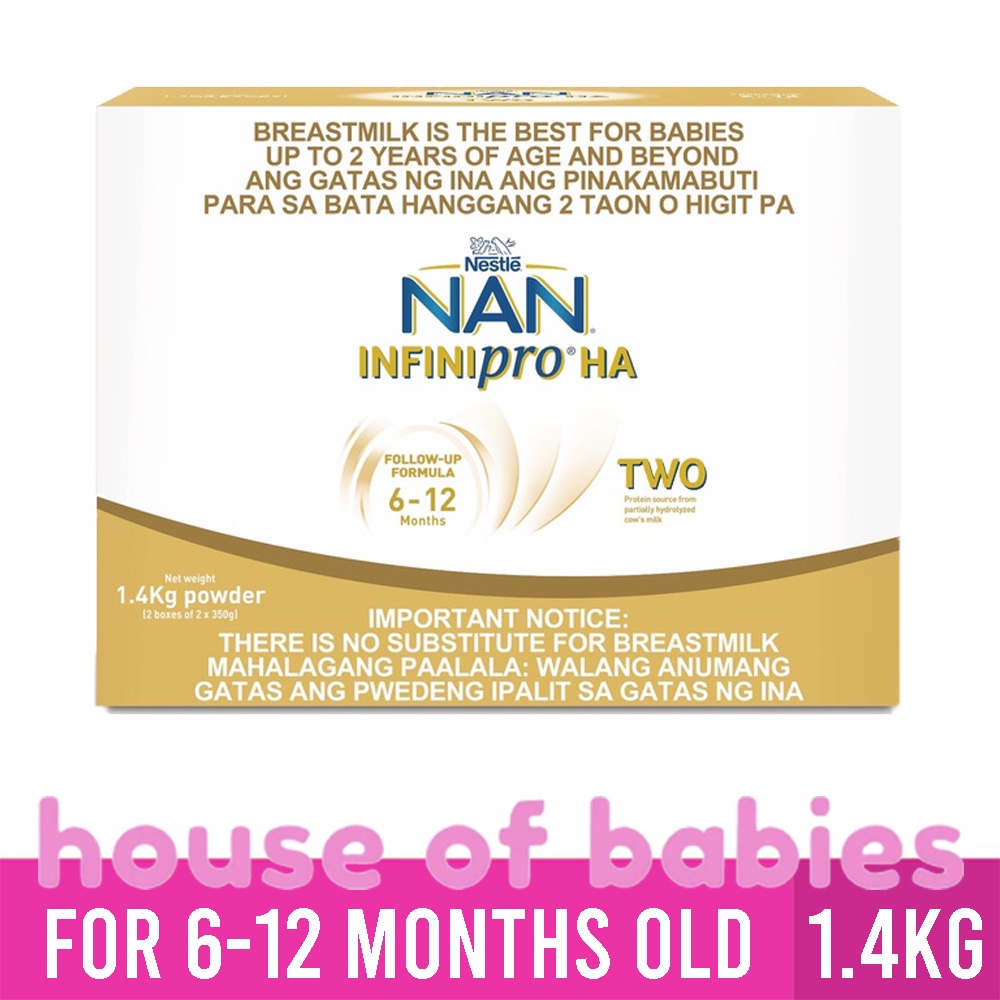 NAN INFINIPRO HA TWO 1.4kg for 6-12 Months Old Milk Supplement | Shopee ...