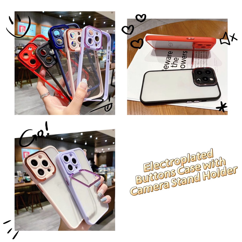 Electroplated Buttons Case with Camera Stand Holder Samsung A12(5G) A53 ...
