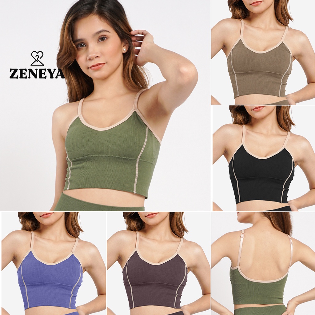 Zeneya Yoga Bralette Vest Crop Tank Top For Women Collection Padded  Sleeveless Sando Bra 8823
