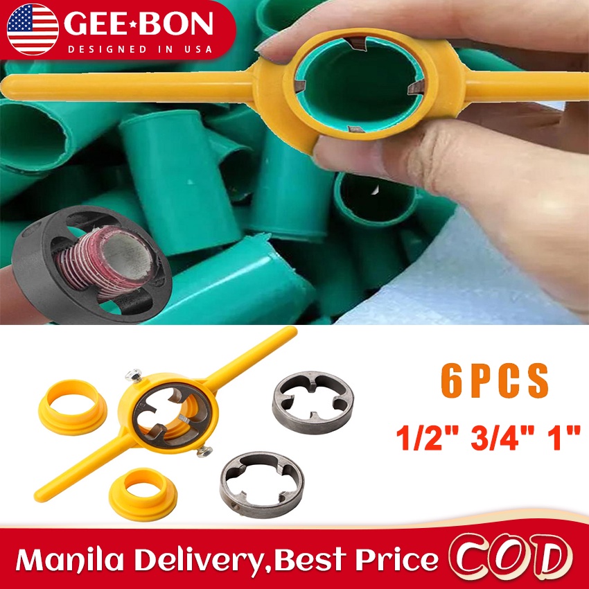 GEEBON 6pcs PVC Pipe Threader Tool Set Thread Maker NPT Tube Die Set