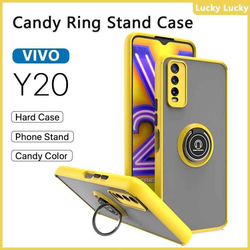 VIVO Y20 Case VIVO Y20s Y21 Y21s Y22 Y22s Y12s Candy Ring Hard Acrylic