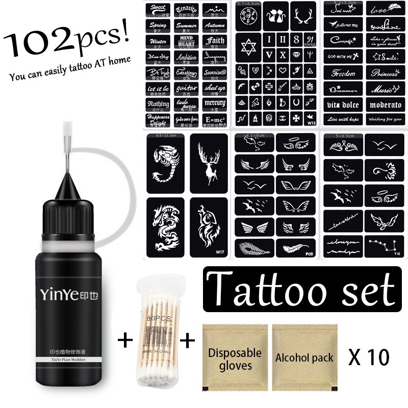 1 set Temporary Tattoo Body Paint Kit Makeup Supplies Waterproof