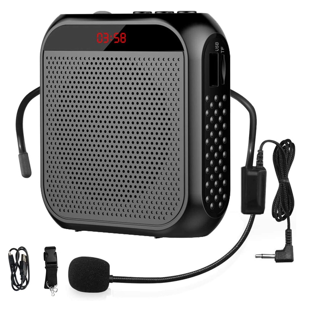 Portable Mini Voice Amplifier, Built-in Rechargeable Wired Portable Microphone And Speaker With Waist Band Bluetooth Megaphone Pa System Supports Mp3 Aux For Teachers Trainers Presenters