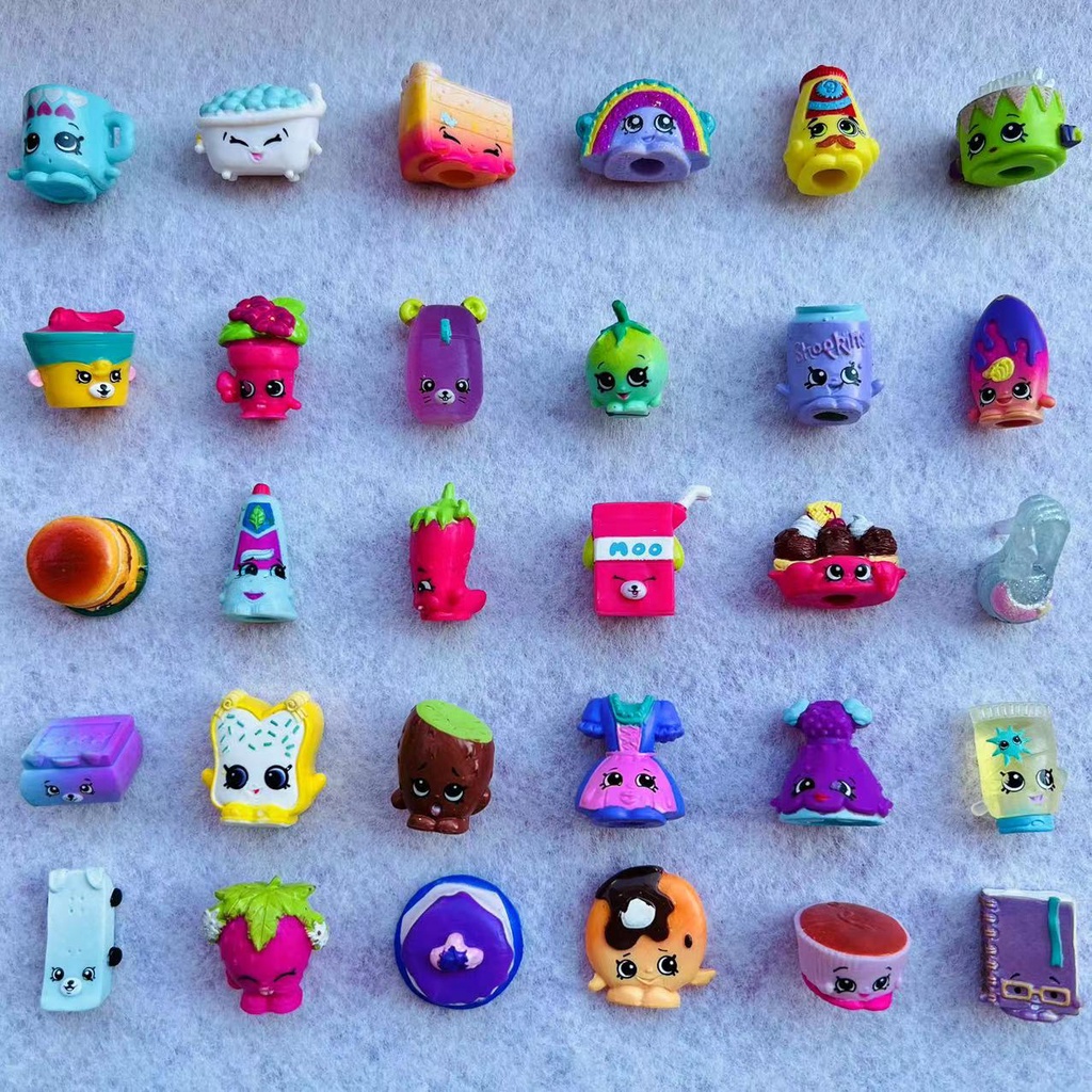 25/50pcs Shopkins toys Real littles random mini loose fruit cute cake doll girls gift Shopee