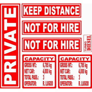 CUSTOM PERMANENT LTFRB Sticker Decal Set for all types of vehicle ...