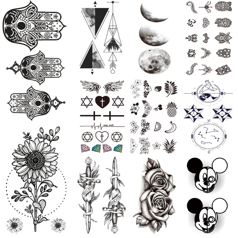 Waterproof Small Simple Tattoo Sticker Water Transfer Printing Mixed ...