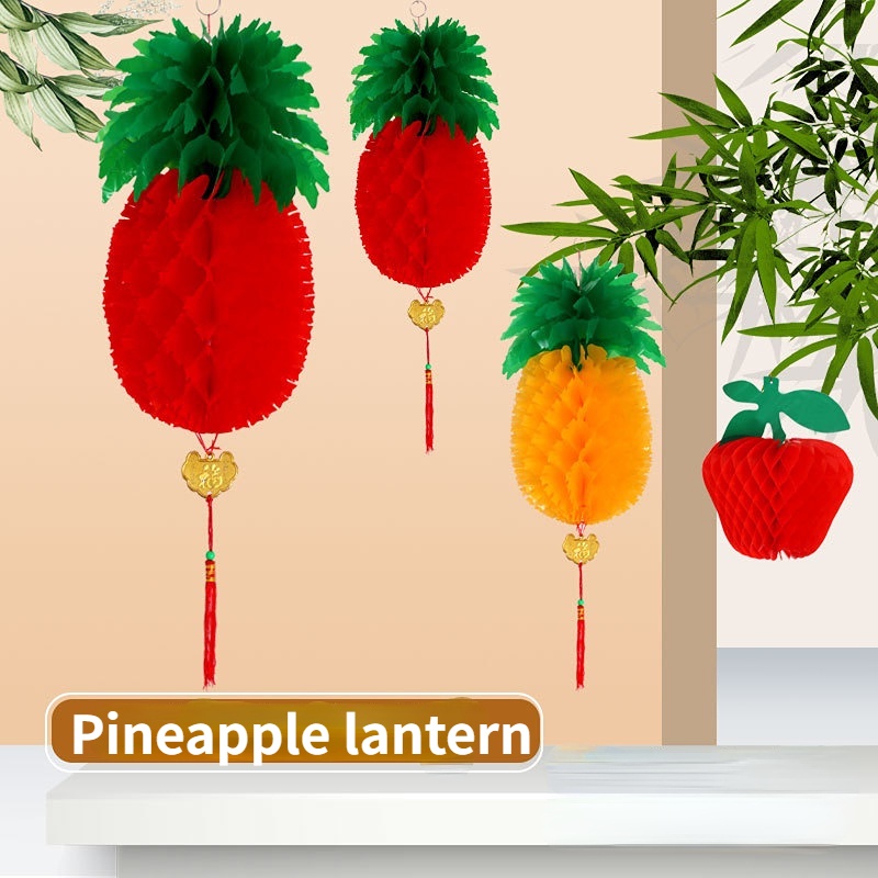 Folding Pineapple Lanterns/DIY Red Paper Pineapple Ball Home