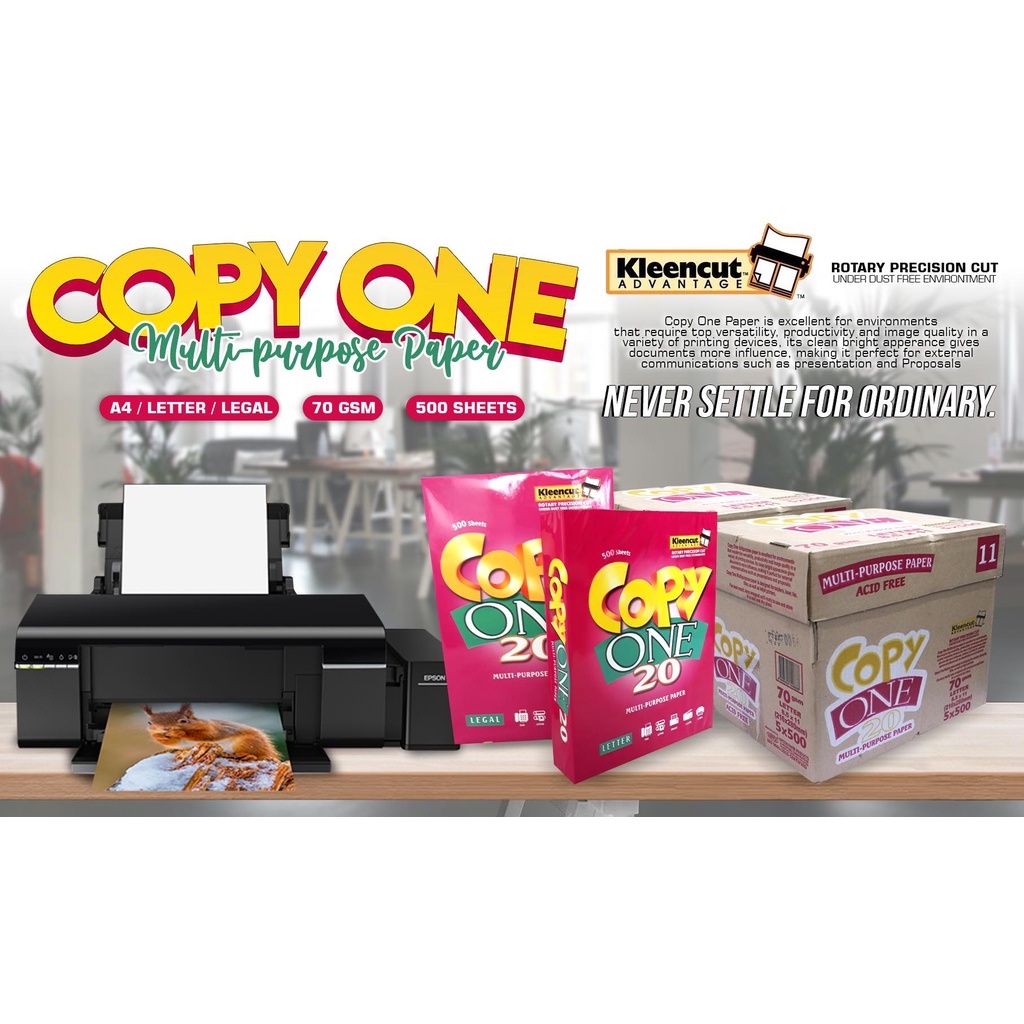 COPY ONE Bond Paper / White Paper 70gsm (500 sheets) | Shopee Philippines