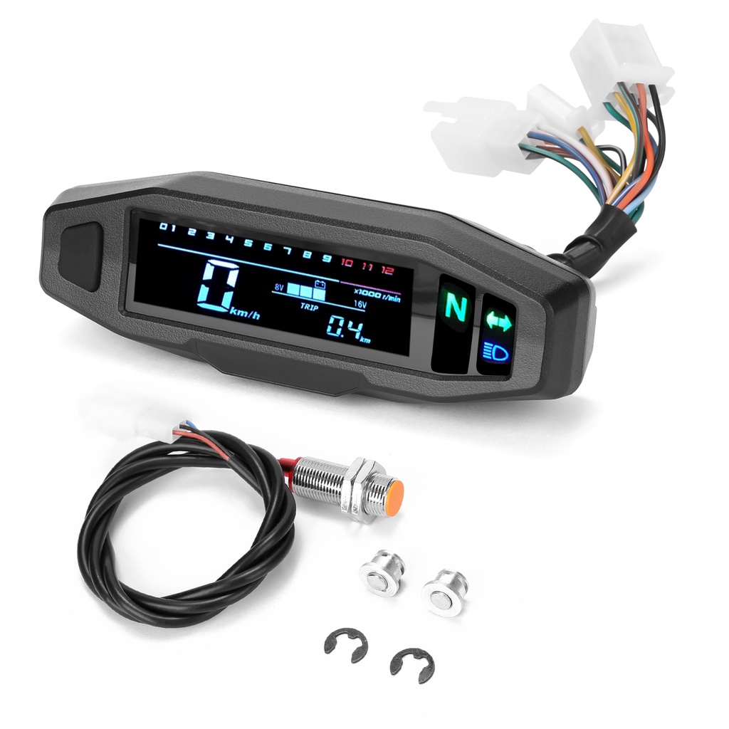 Mini Universal LCD Digital Motorcycle Meter Speedometer Digital Odo ...