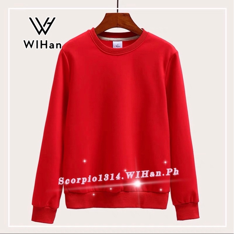 WIHan 13 Colors Sweatshirts Size M To 3XL Unisex Plain Pullover Crew Neck Sweater Makapal Tela Shopee Philippines