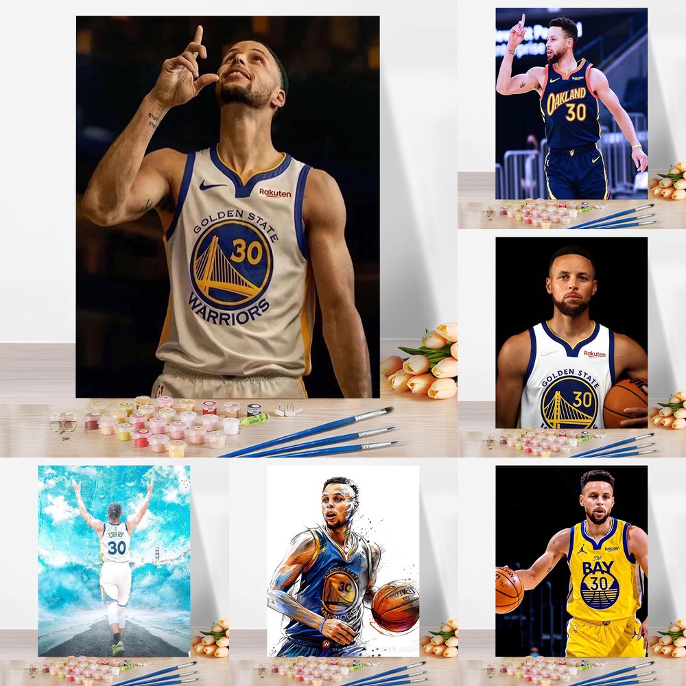 Paint By Numbe Basketball Star NBA Curry Handpainted Handpainted