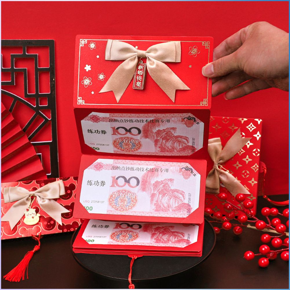 6/8/10 Card Slot 2023 New Year Folding Red Envelopes Cny Spring ...