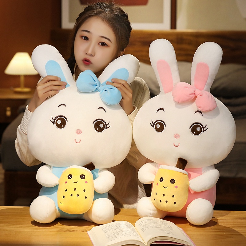 60cm Creative Bubble Tea Rabbit Plush Toy Stuffed Animal Bunny Doll ...