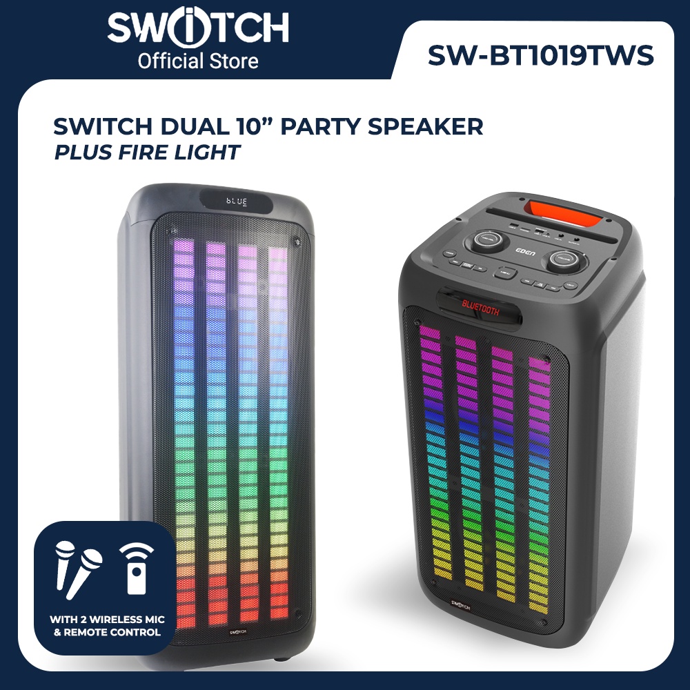 Switch Dual 10" Portable TWS Party Speaker SWBT1019TWS Shopee