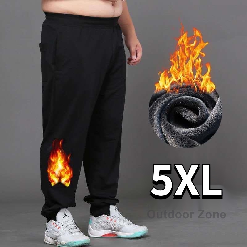 Jogger pants keep warm sport pants Unisex men women Large size 5XL plus  size casual basic winter thermal velvet fleece pants elastic sports pants