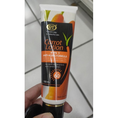 GT Carrot Lotion With Spf60 100ml | Shopee Philippines